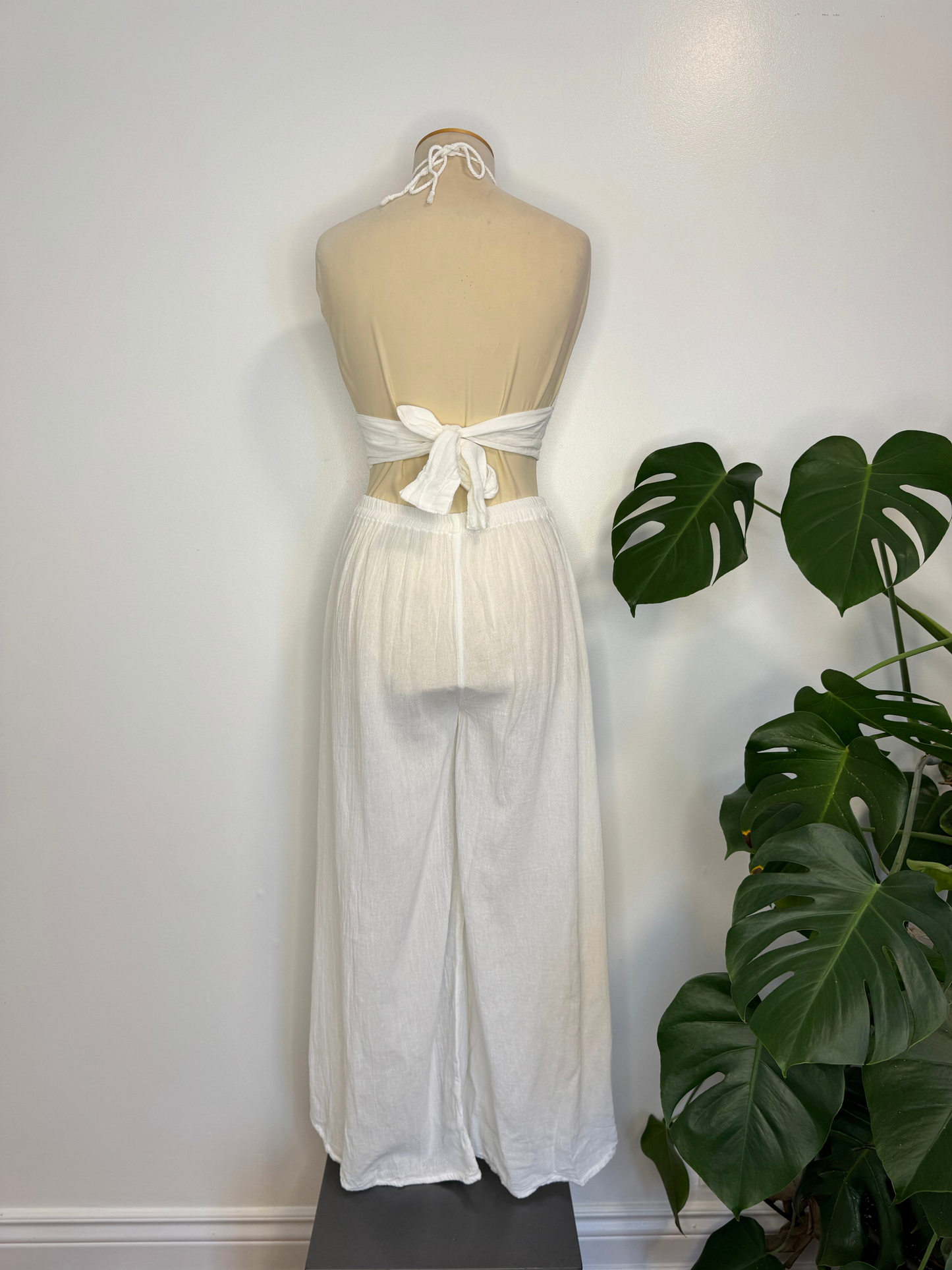 The Sacil Flowy Pant Set - White