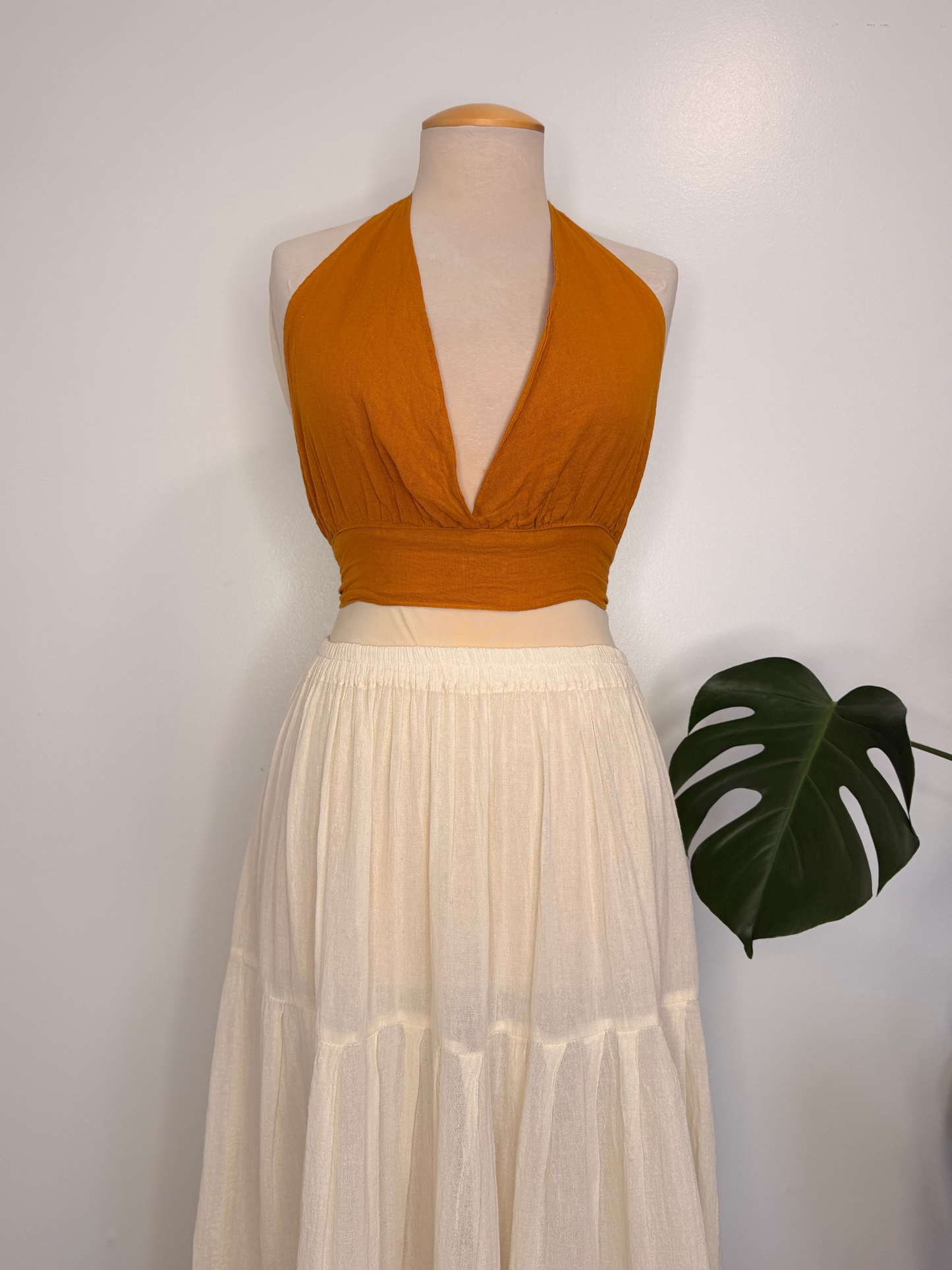 The Nakia Halter Top - Mustard