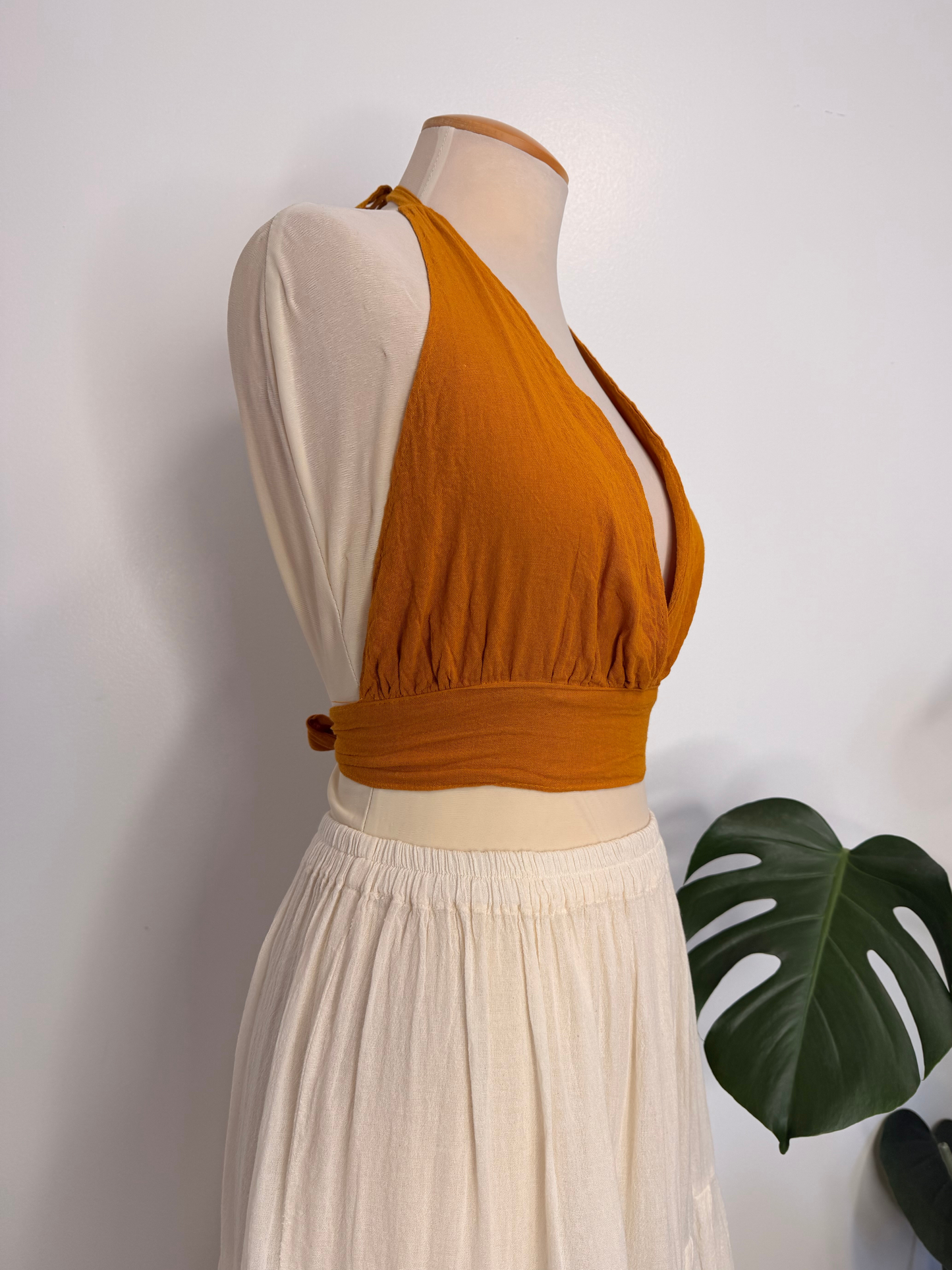 The Nakia Halter Top - Mustard