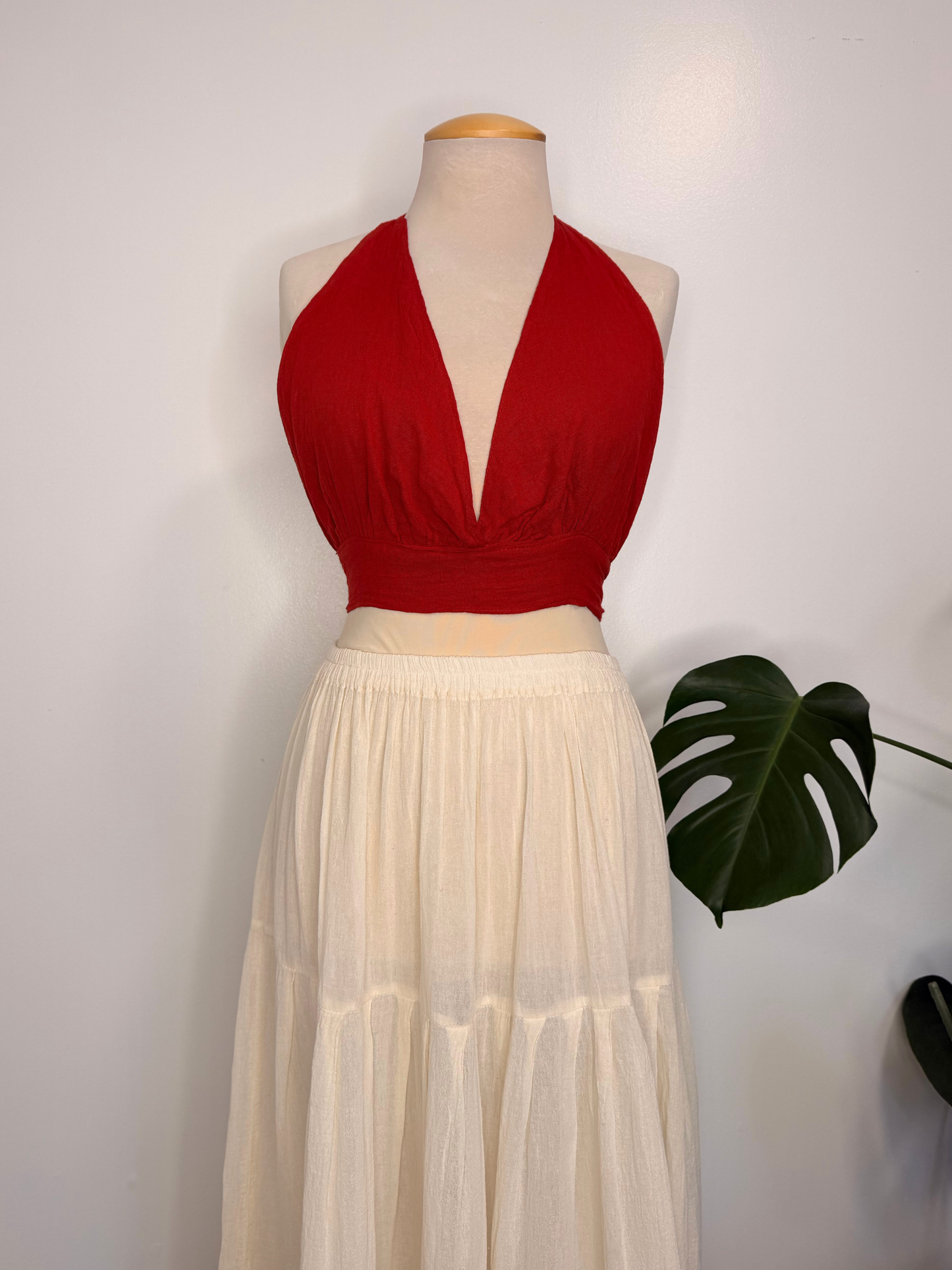 The Nakia Halter Top - Red