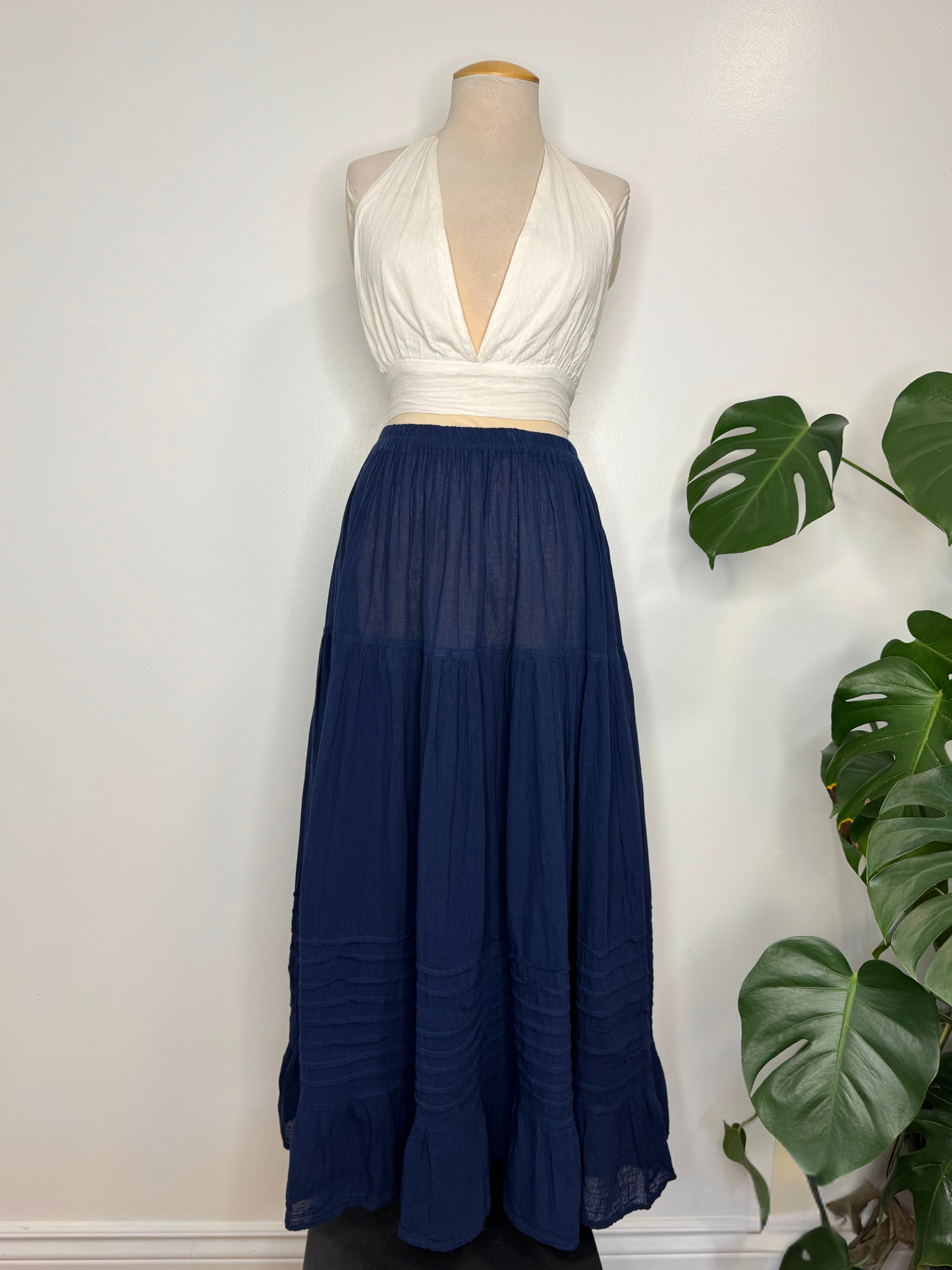 The Akna Maxi Skirt - Blue