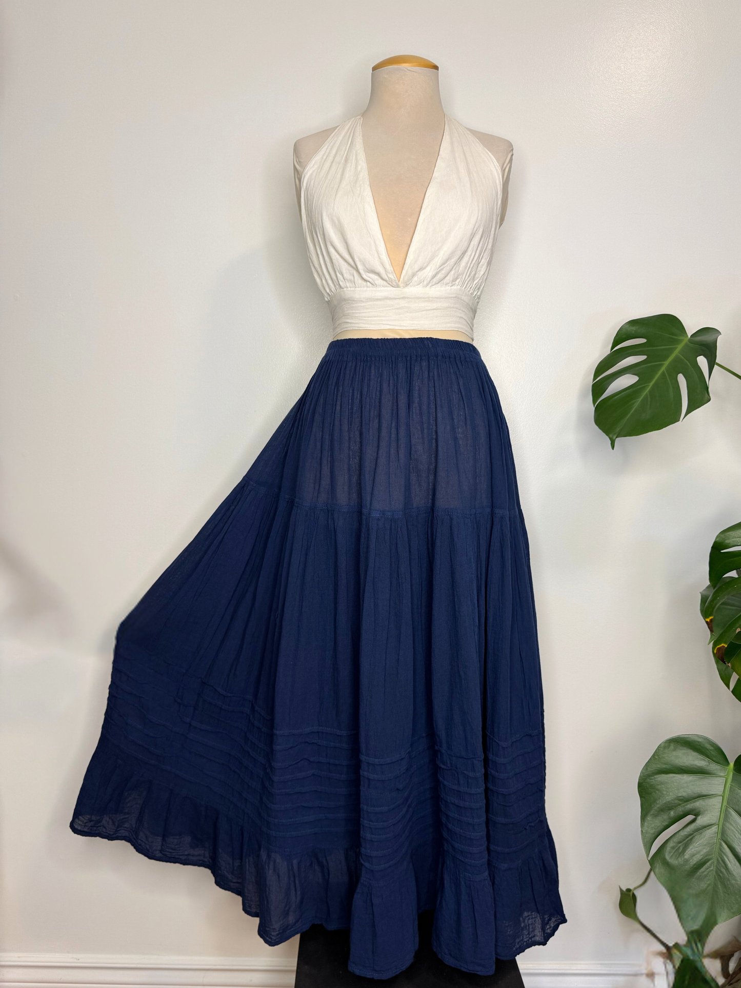The Akna Maxi Skirt - Blue