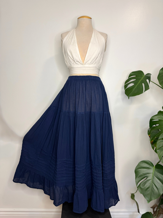The Akna Maxi Skirt - Blue