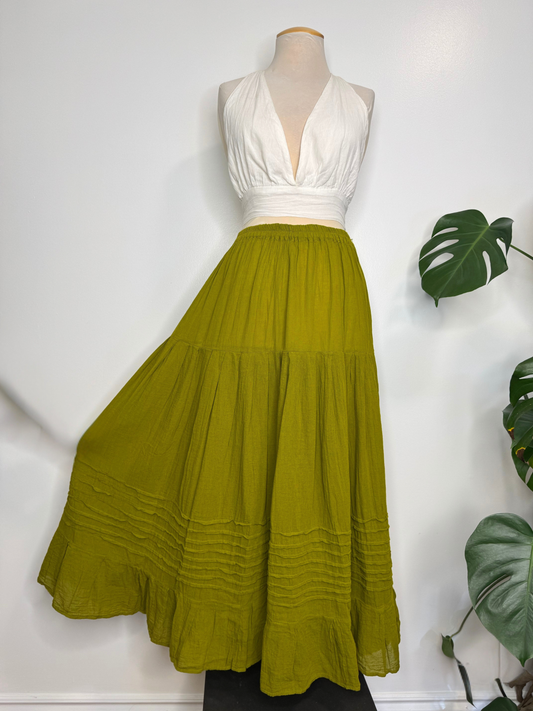 The Akna Maxi Skirt - Green