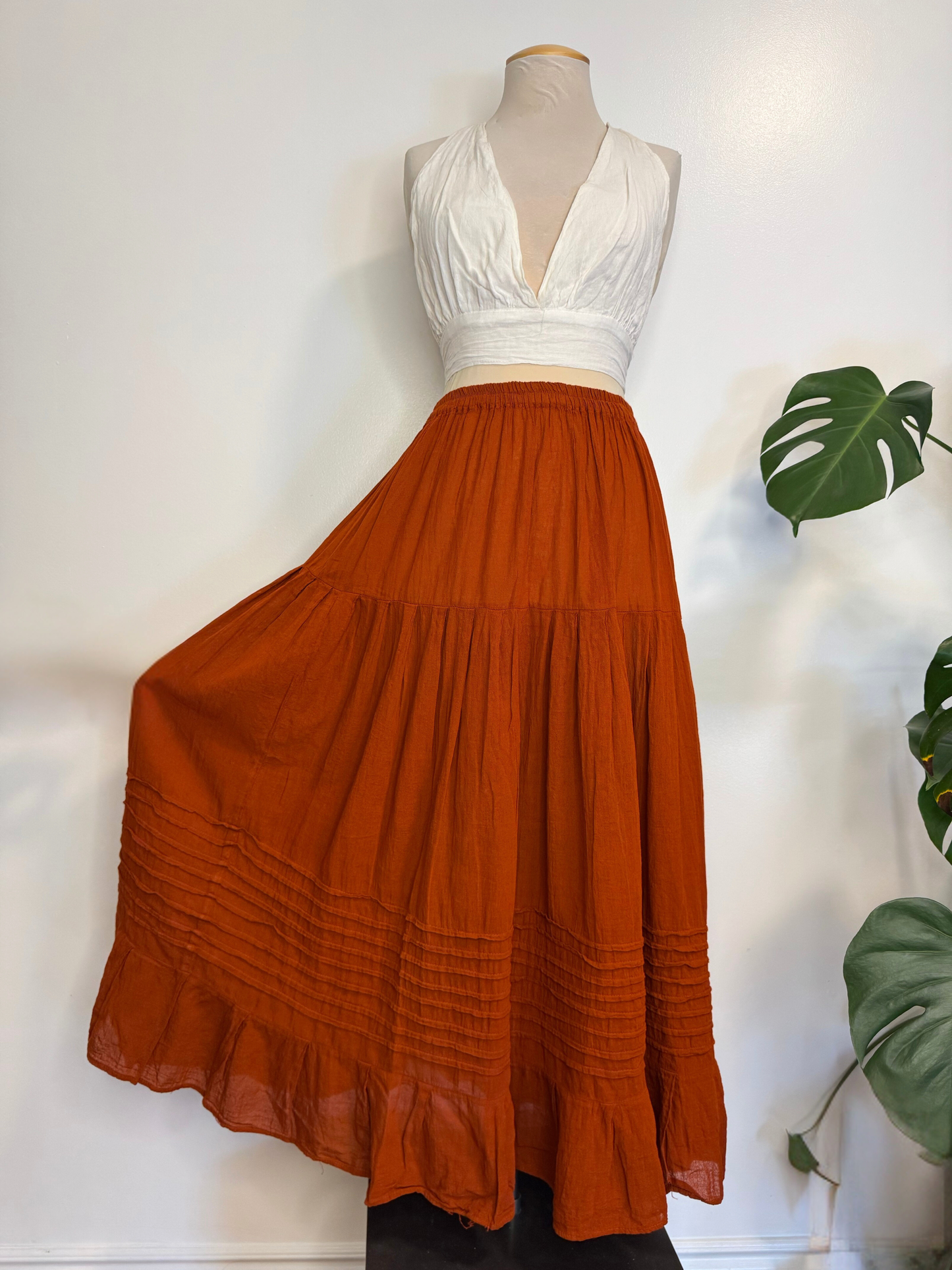 The Akna Maxi Skirt - Terracotta