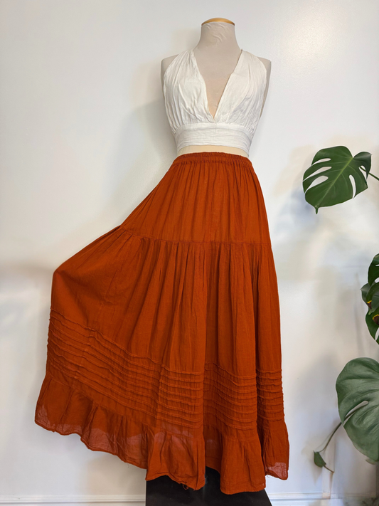 The Akna Maxi Skirt - Terracotta