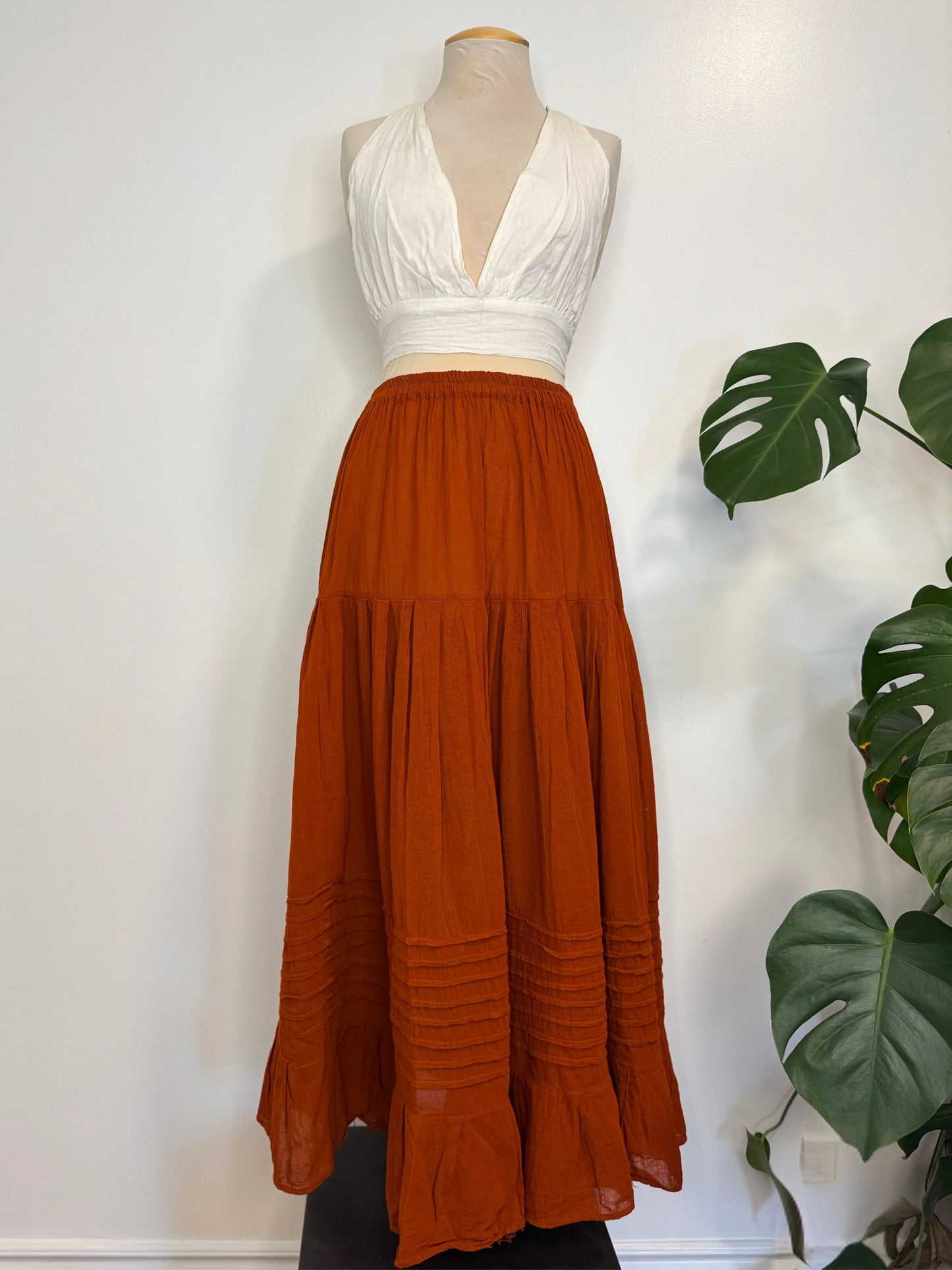 The Akna Maxi Skirt - Terracotta