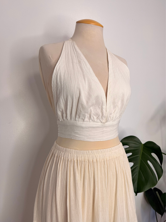 The Nakia Halter Top - White