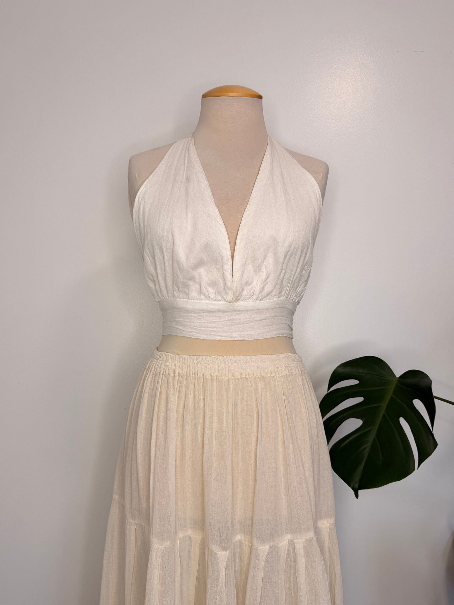 The Nakia Halter Top - White