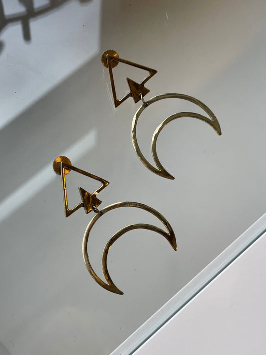 Crescent Moon Studs