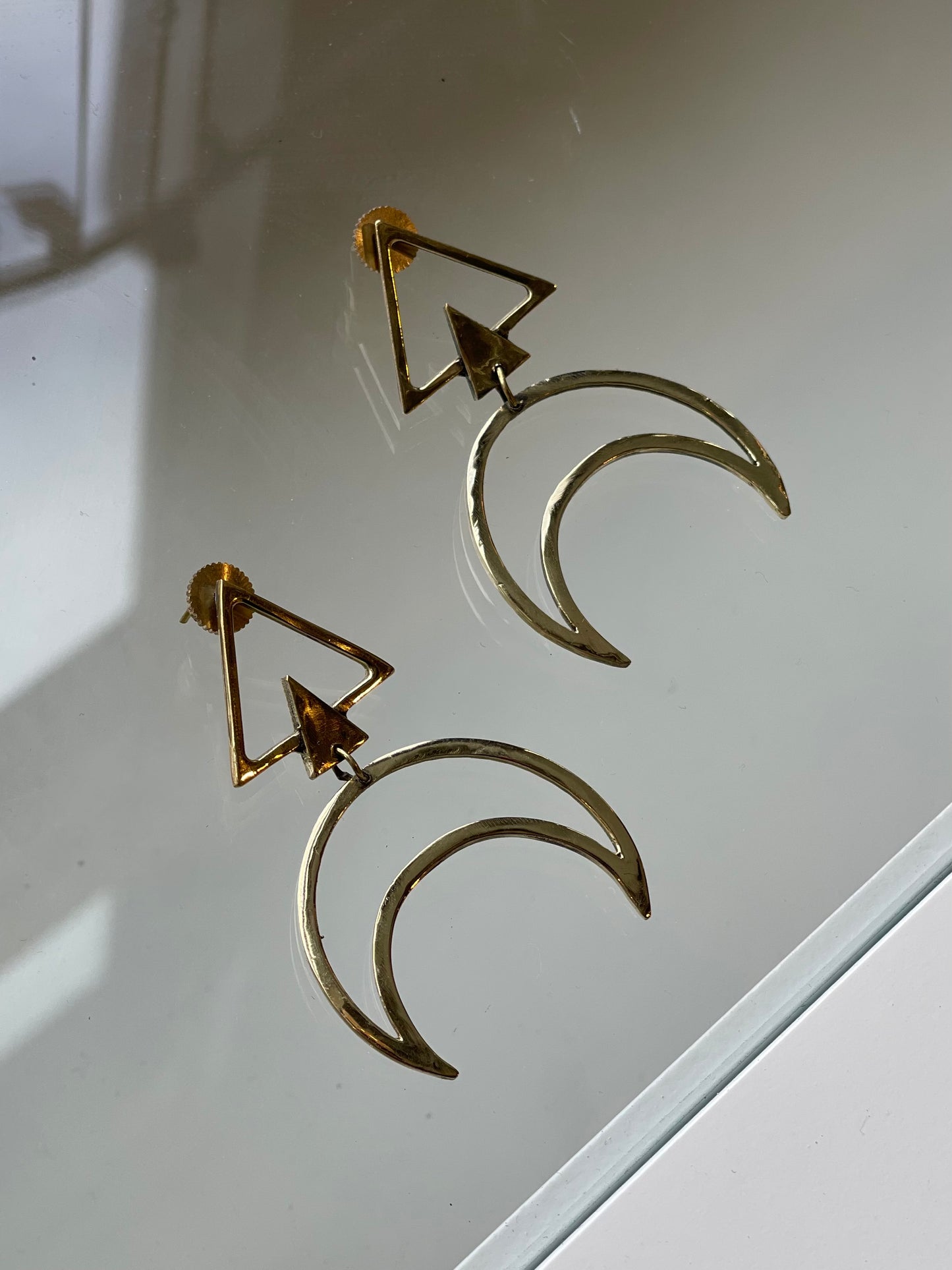 Crescent Moon Studs