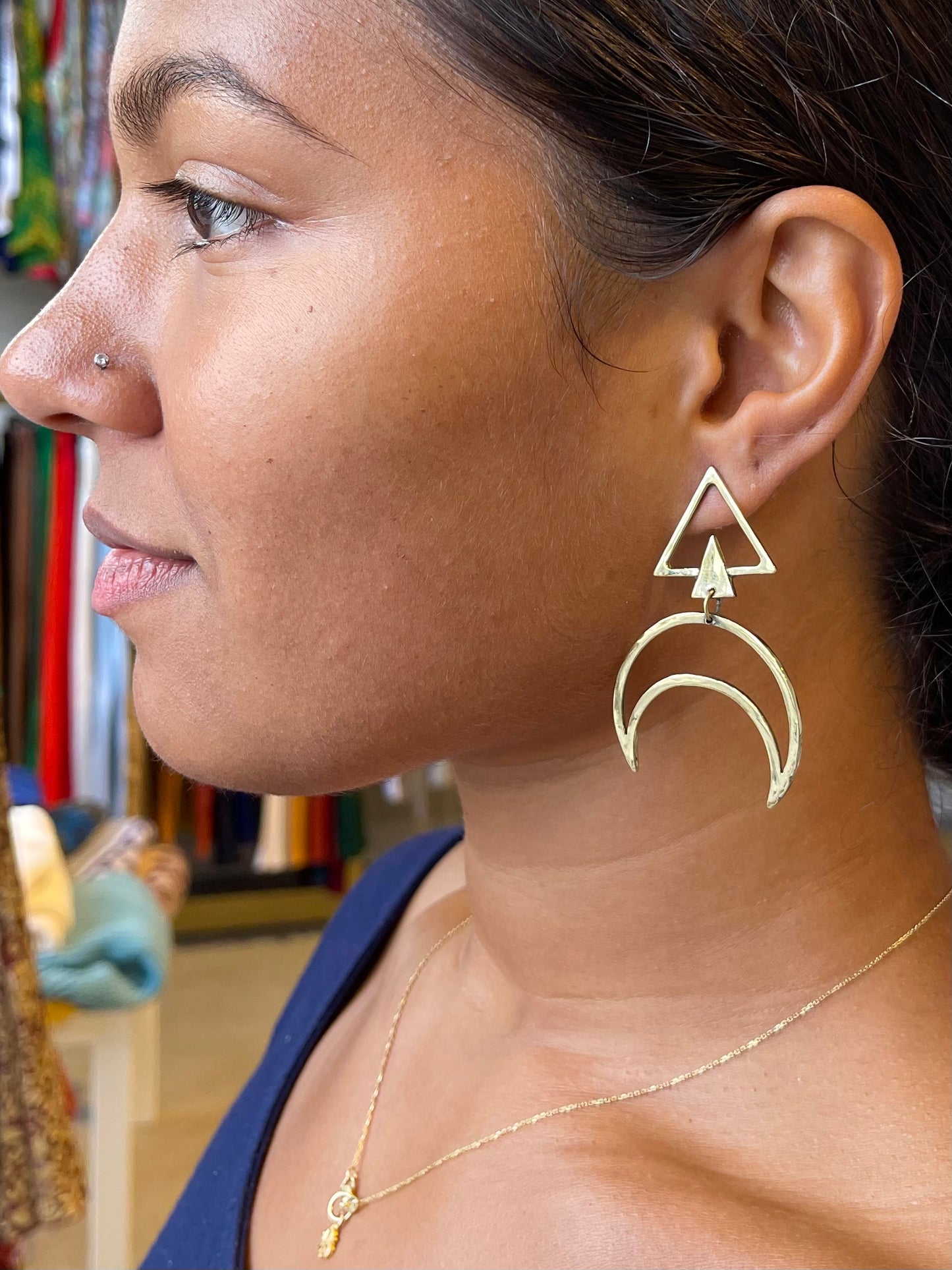 Crescent Moon Studs