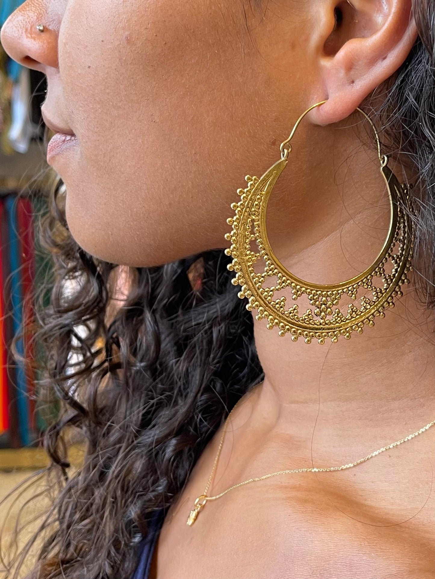 Large Shiva Hoop Earrings