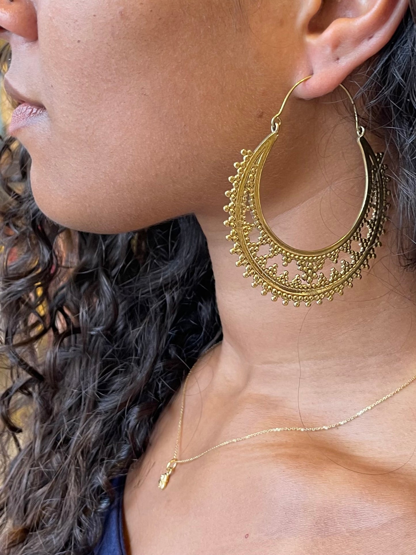 Large Shiva Hoop Earrings