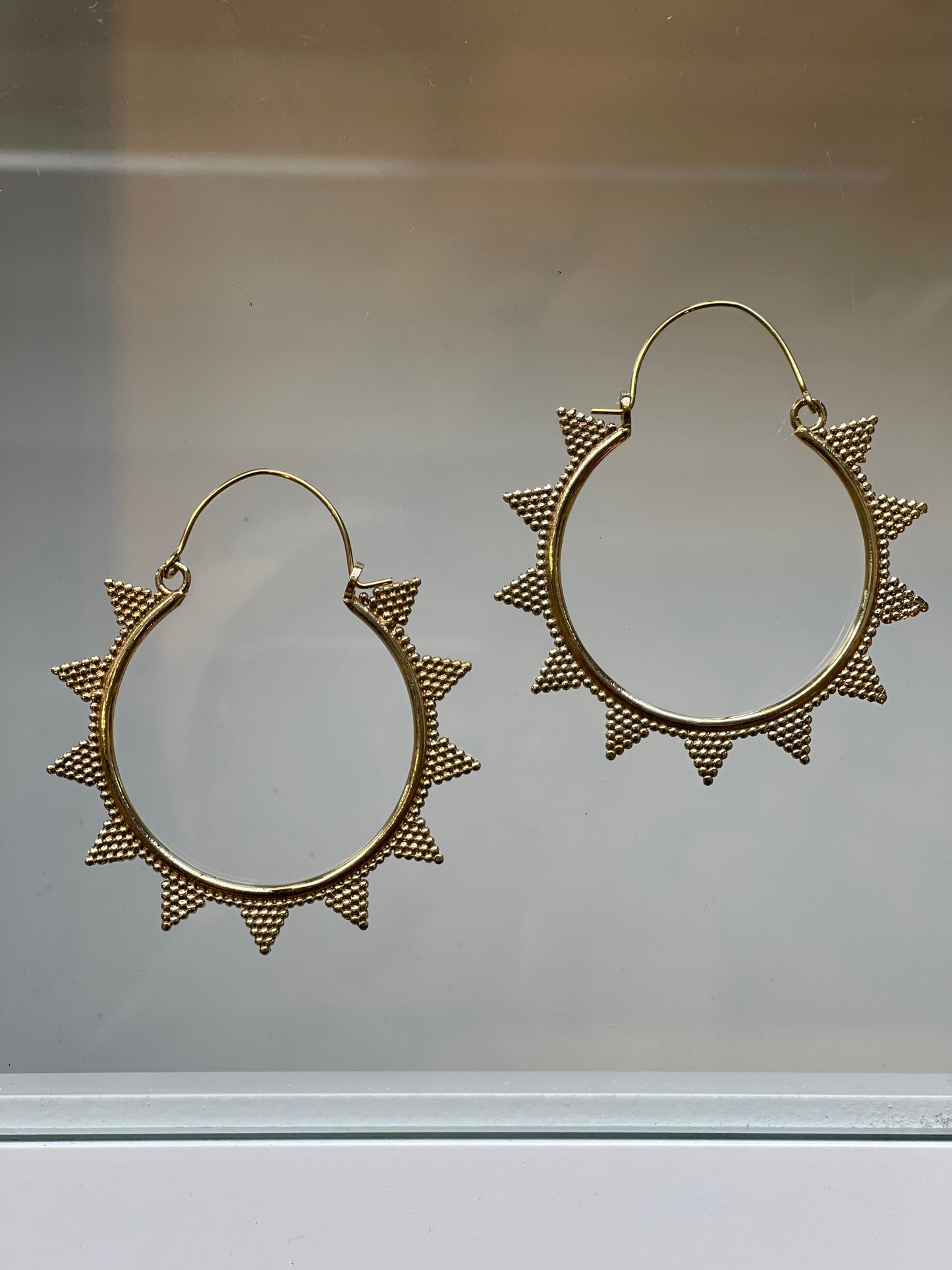 Large Sun Hoop Earrings