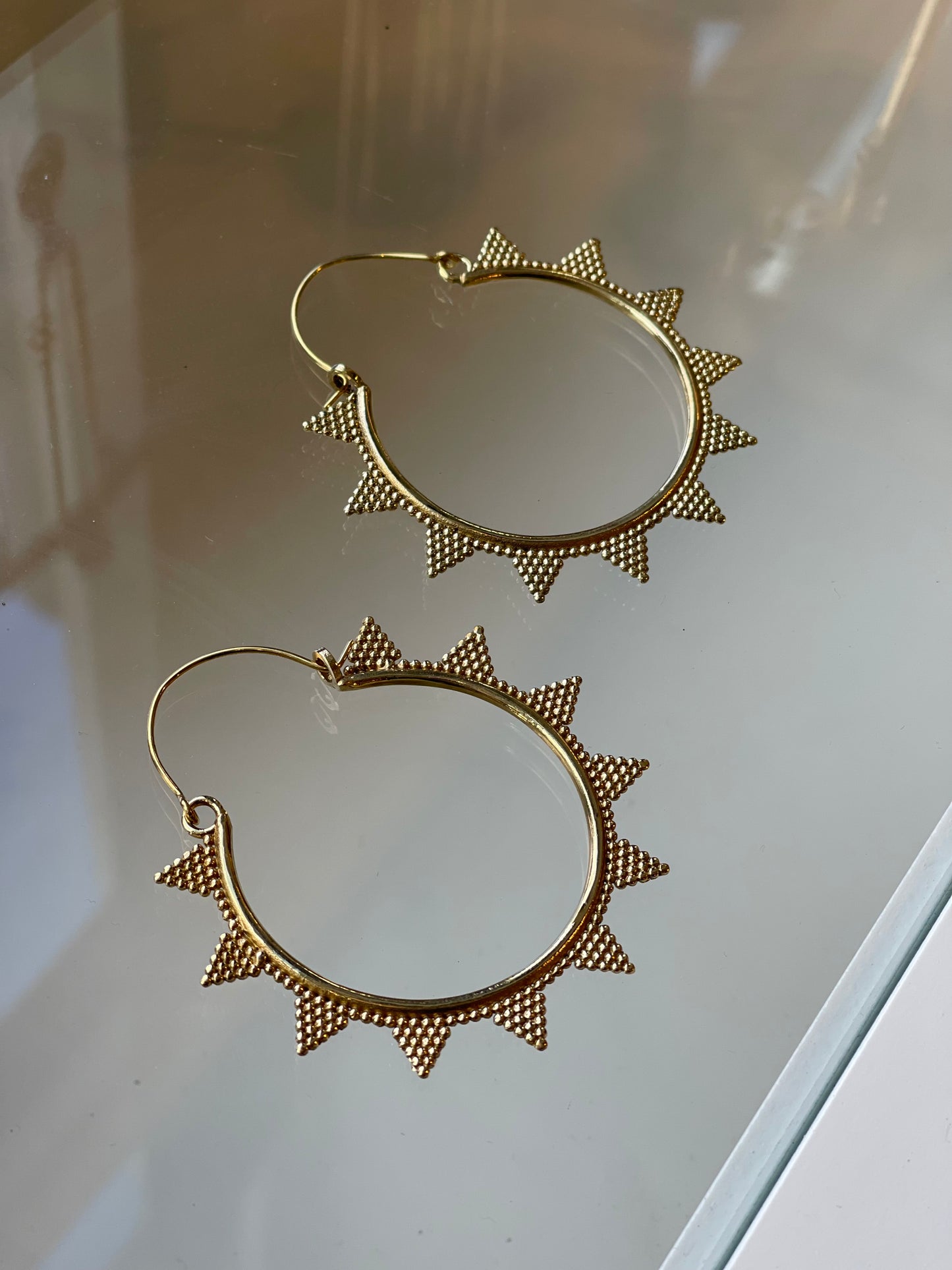 Large Sun Hoop Earrings