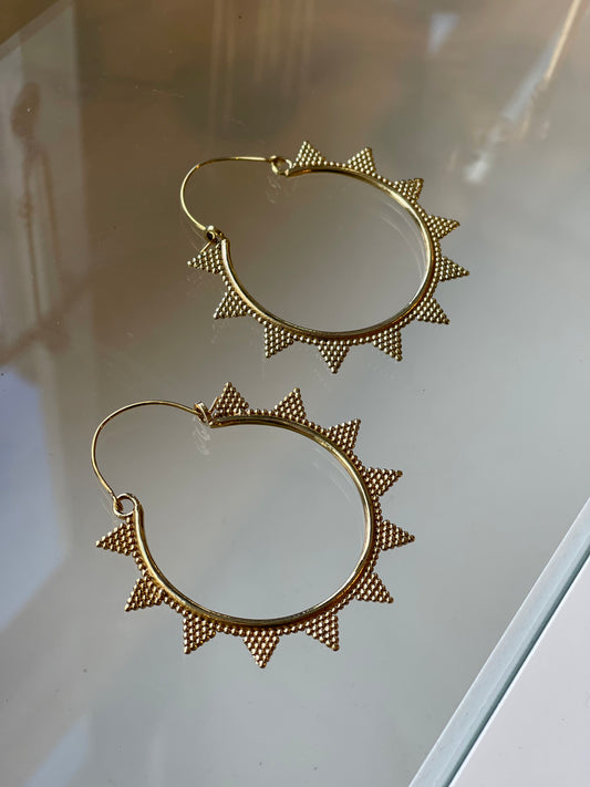 Large Sun Hoop Earrings
