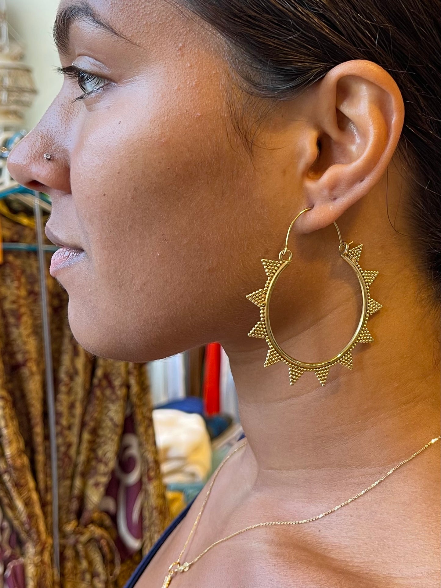 Large Sun Hoop Earrings