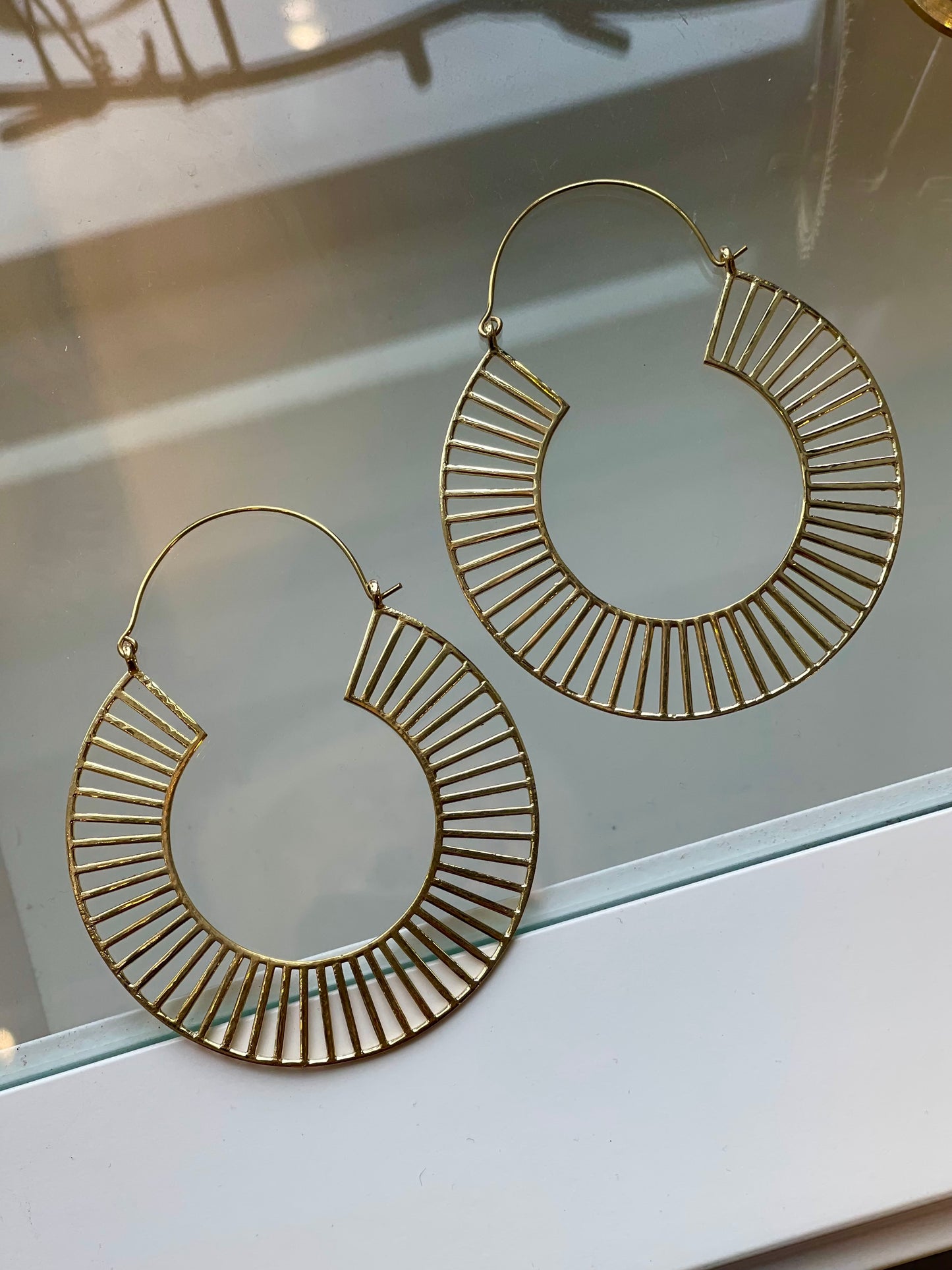 Large Shivani Brass Earrings