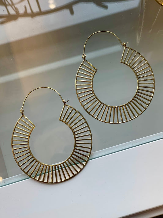Large Shivani Brass Earrings