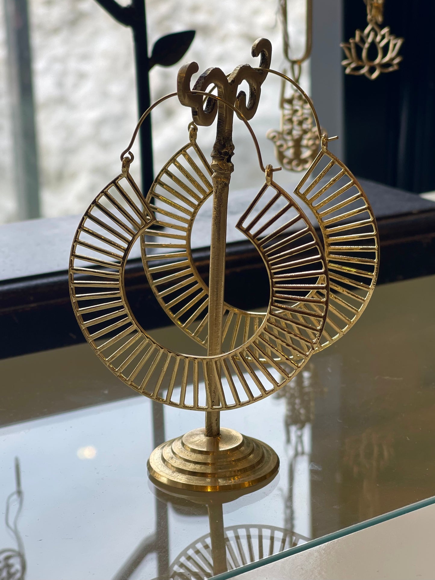 Large Shivani Brass Earrings