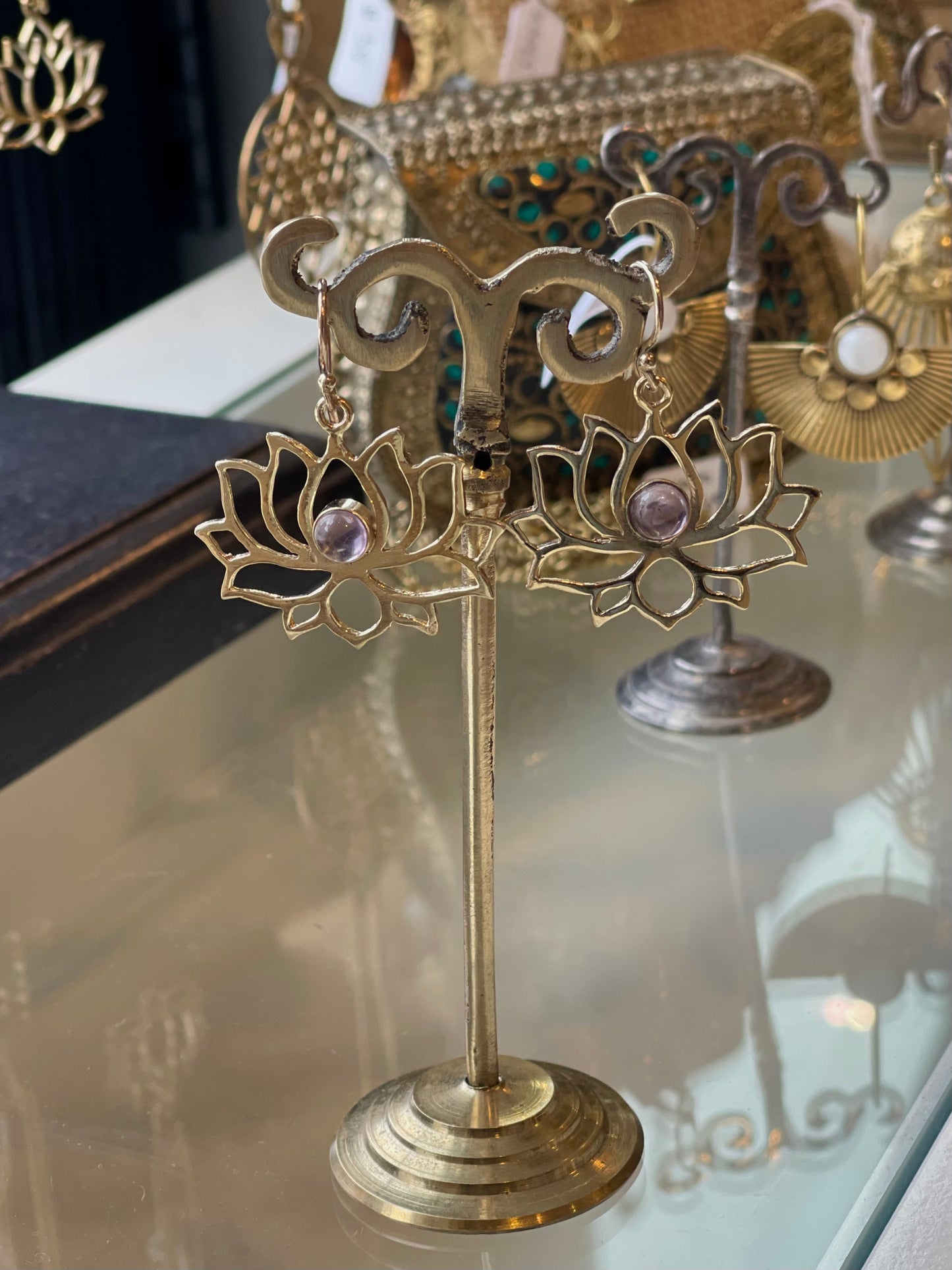 Stone Lotus Earring