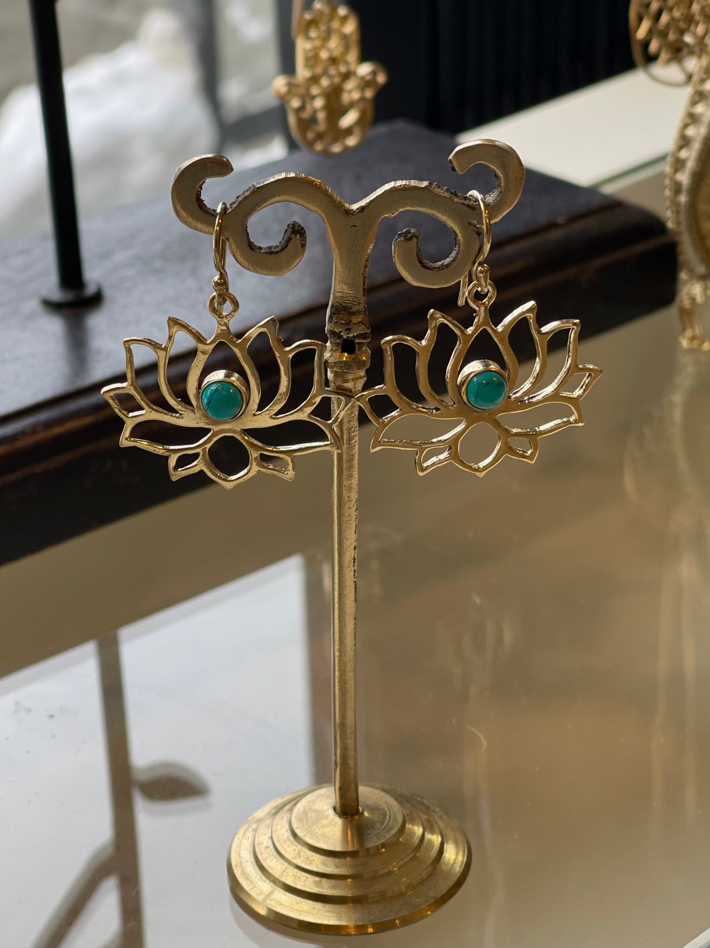 Stone Lotus Earring