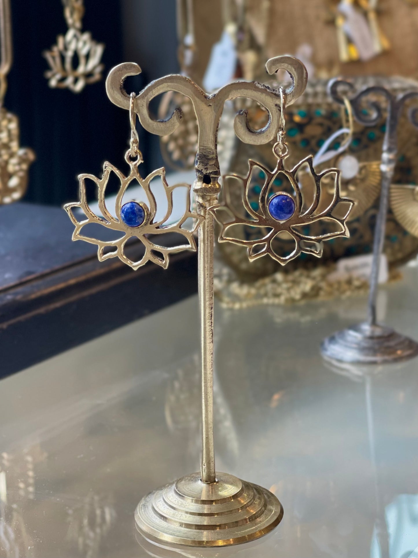 Stone Lotus Earring