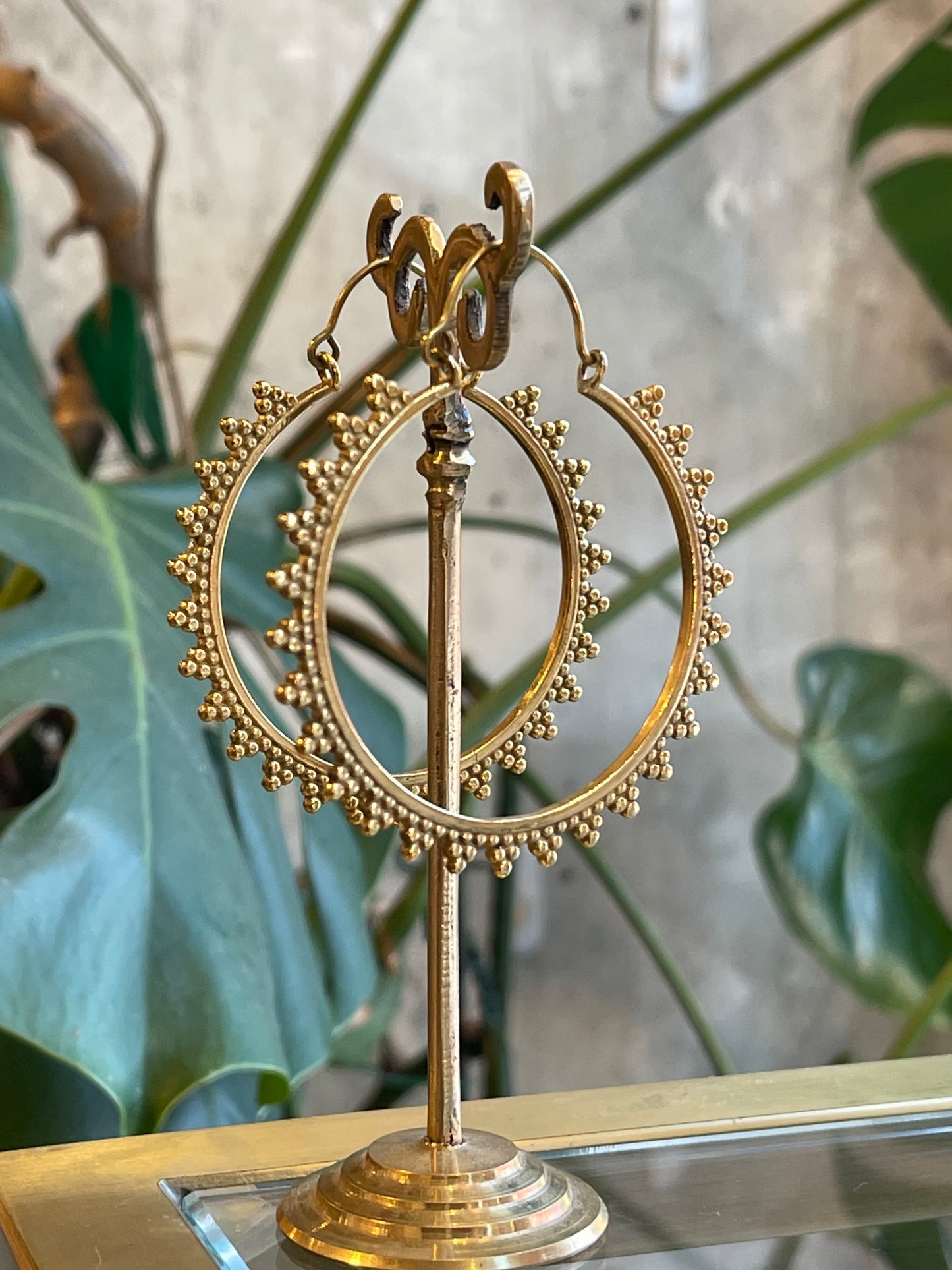 Medium Decorated Hoop Earrings