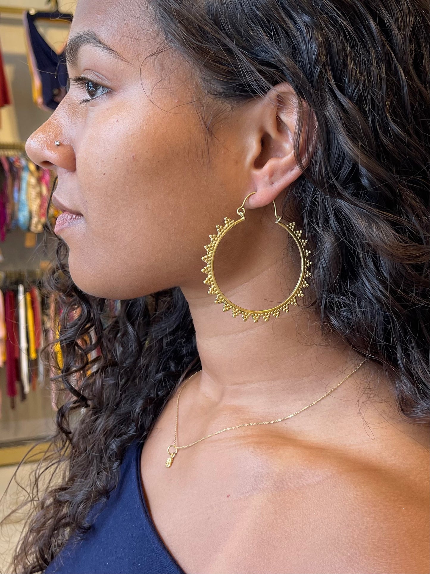 Medium Decorated Hoop Earrings