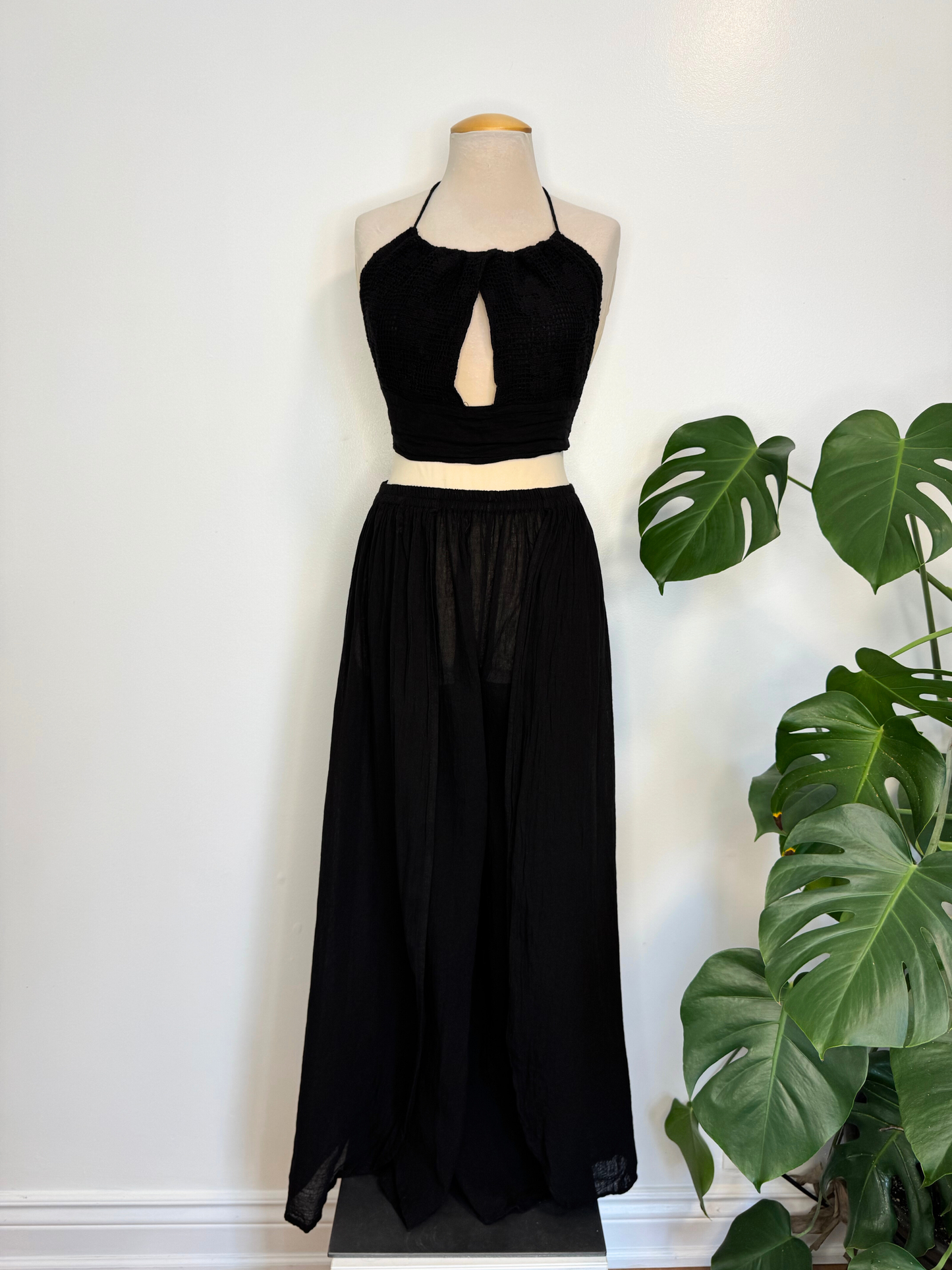The Sacil Flowy Pant Set - Black