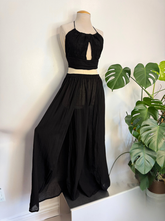 The Sacil Flowy Pant Set - Black