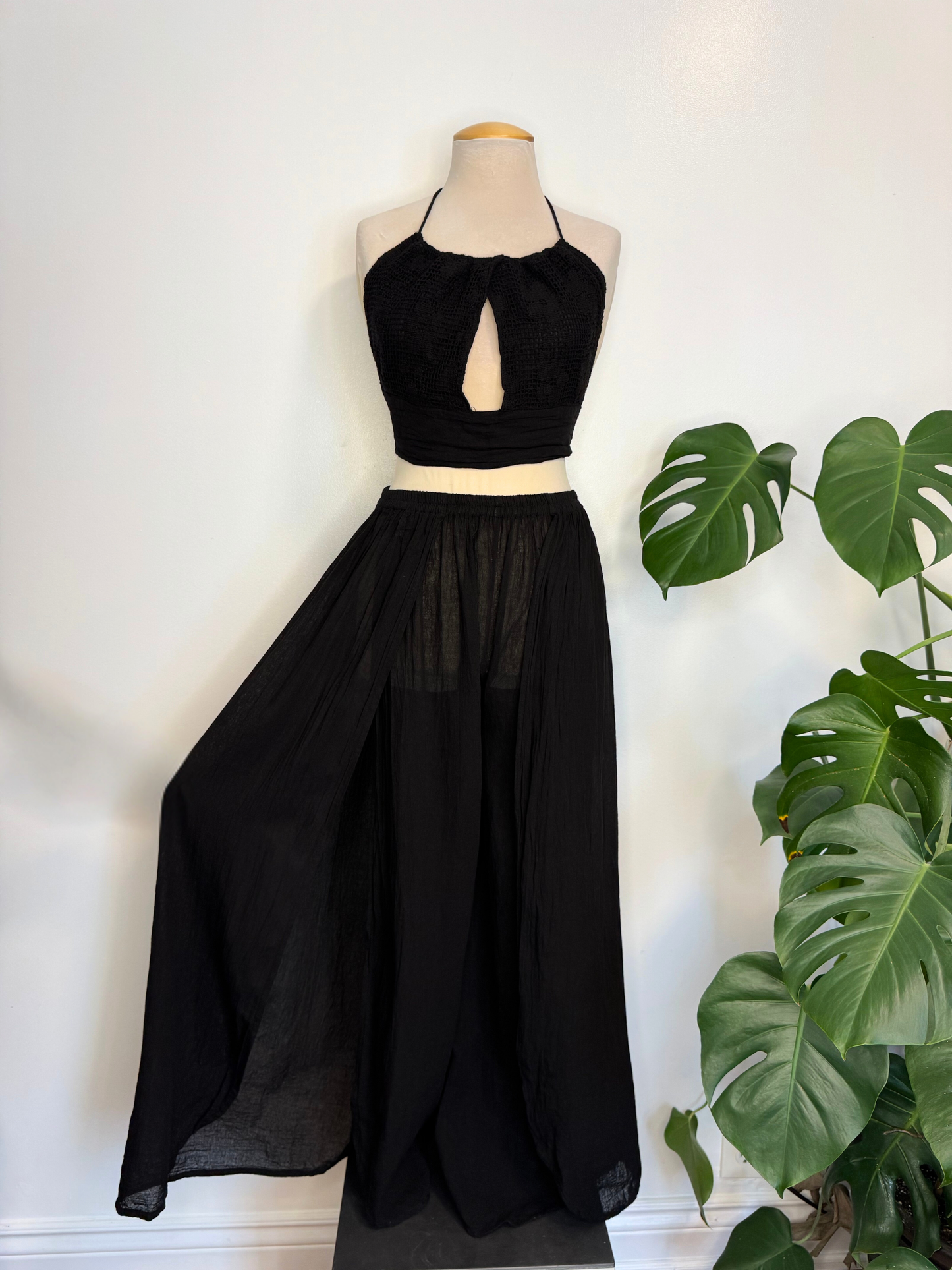 The Sacil Flowy Pant Set - Black