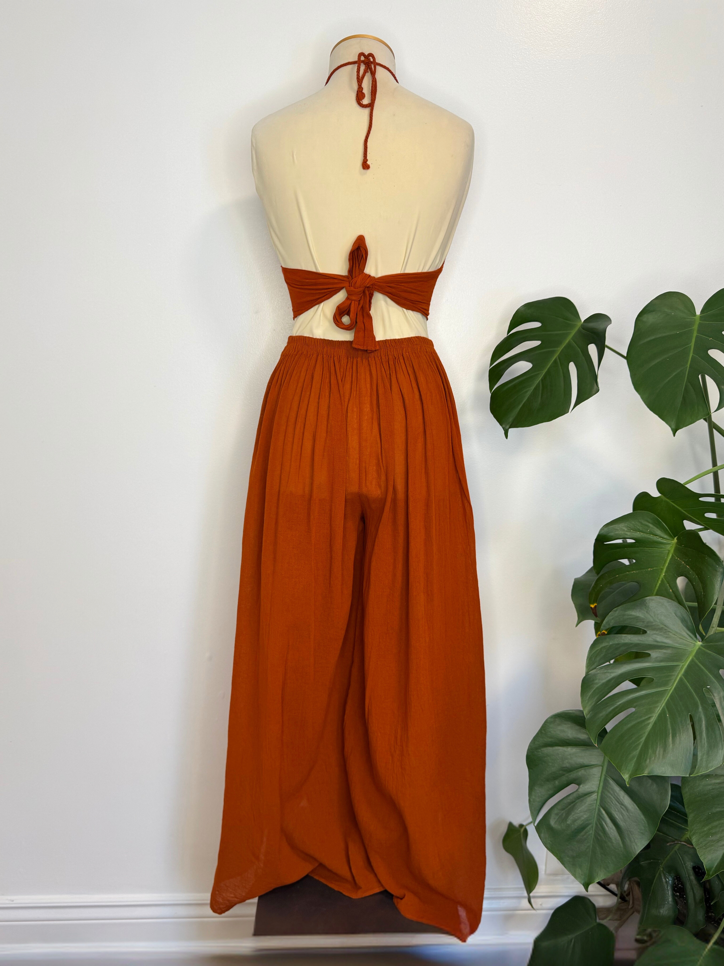 The Sacil Flowy Pant Set - Burnt Orange