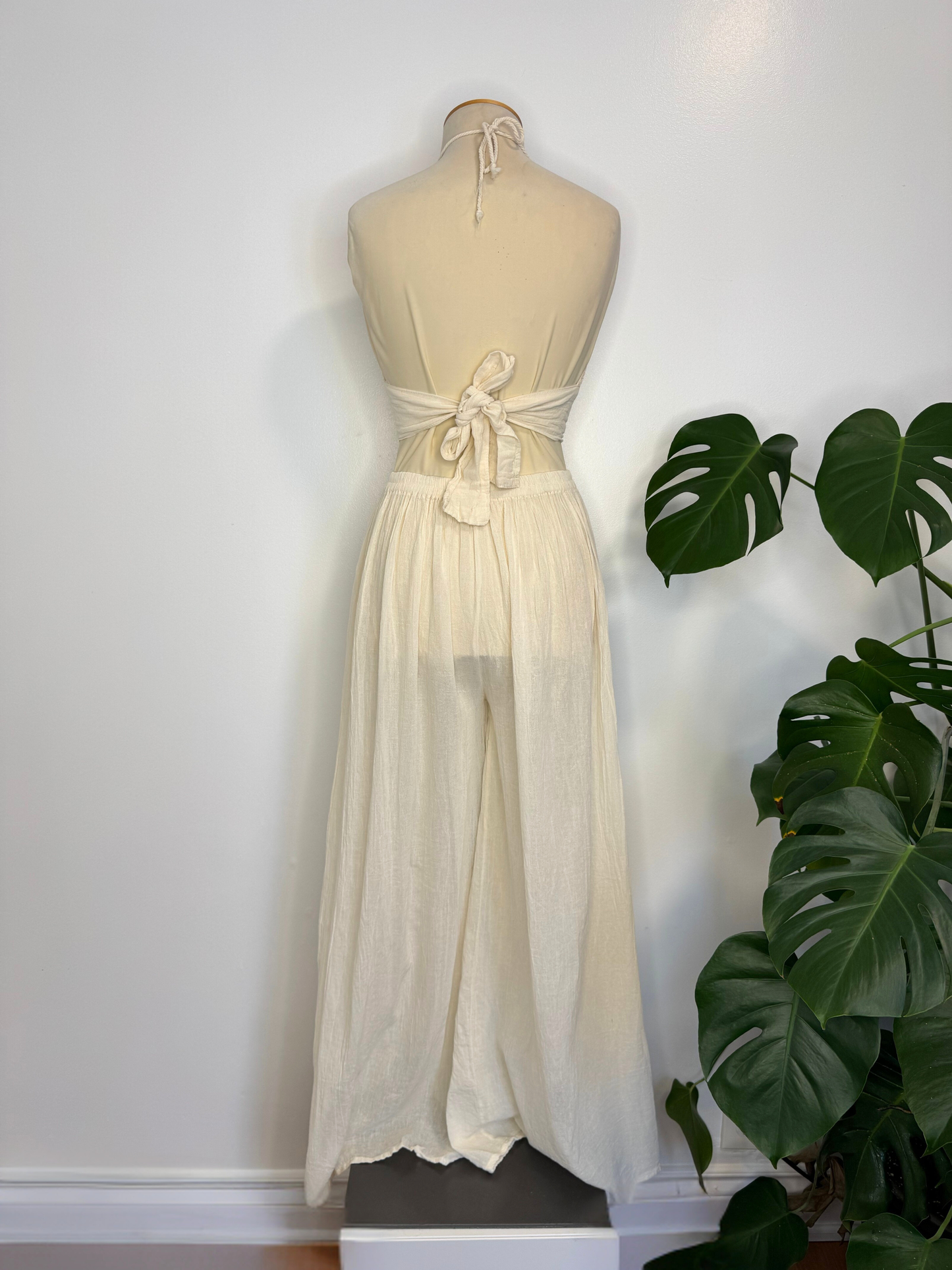 The Sacil Flowy Pant Set - Cream