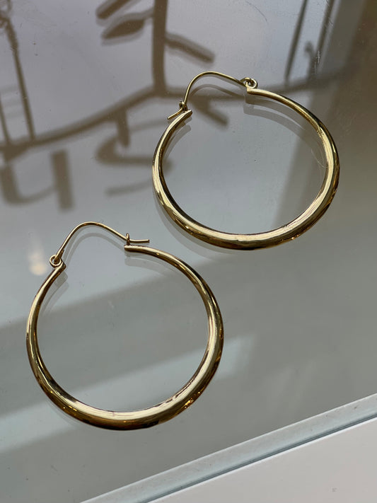 Simple Brass Hoop Earrings