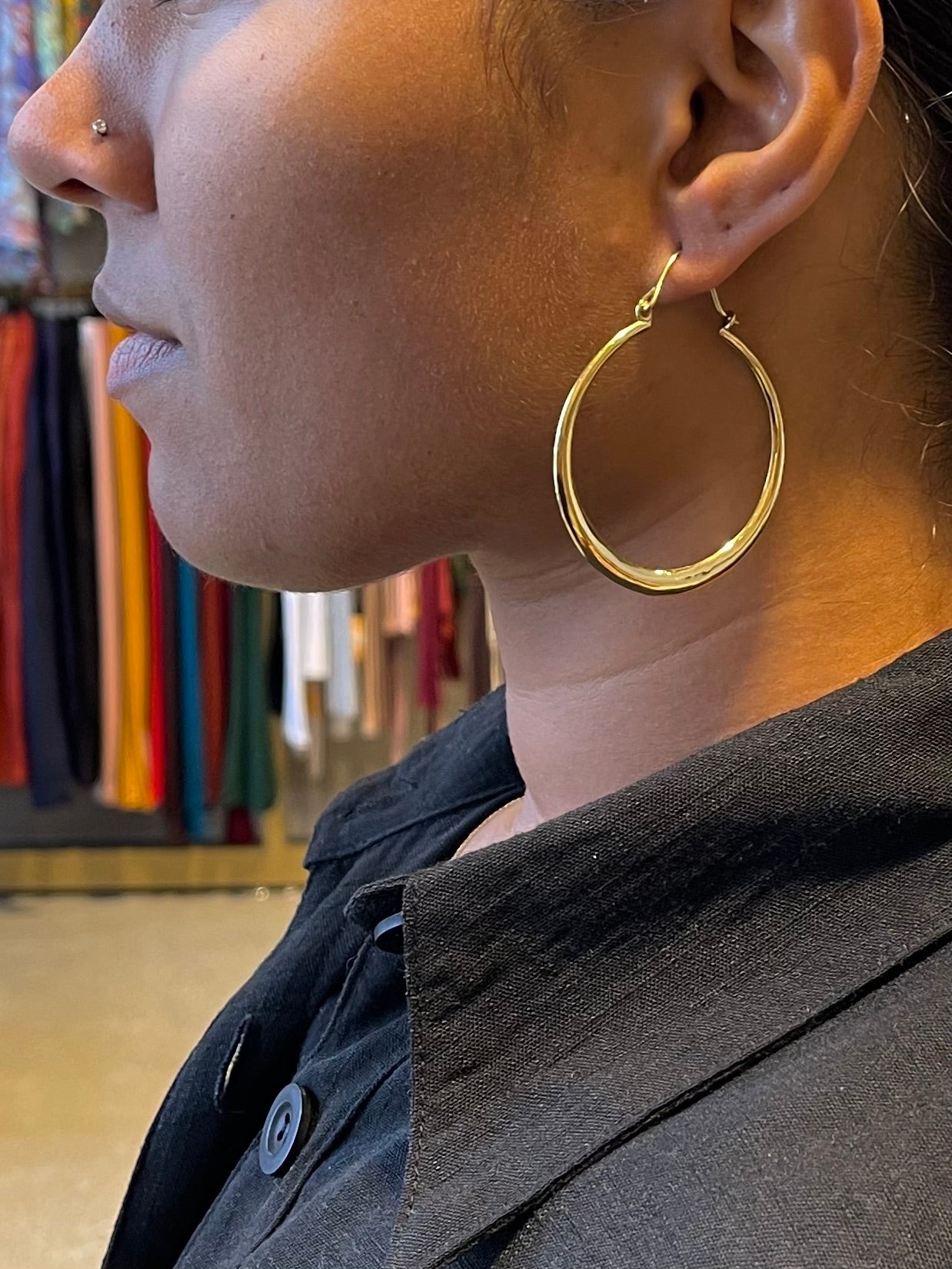 Simple Brass Hoop Earrings