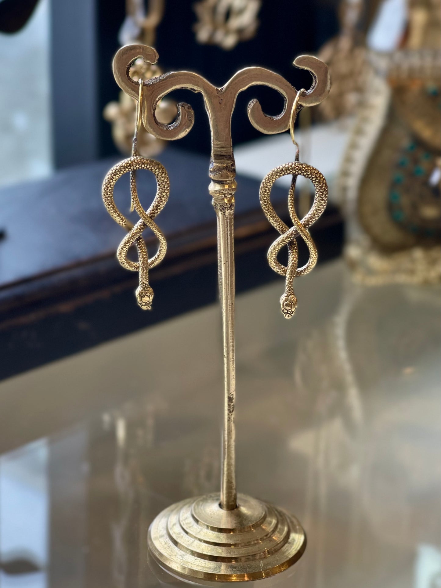 Small Knotted Snake Earrings