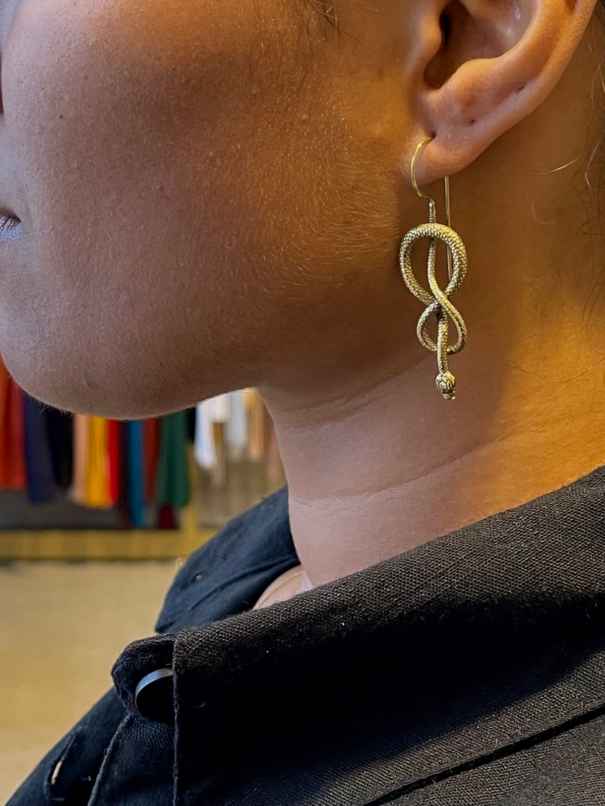 Small Knotted Snake Earrings