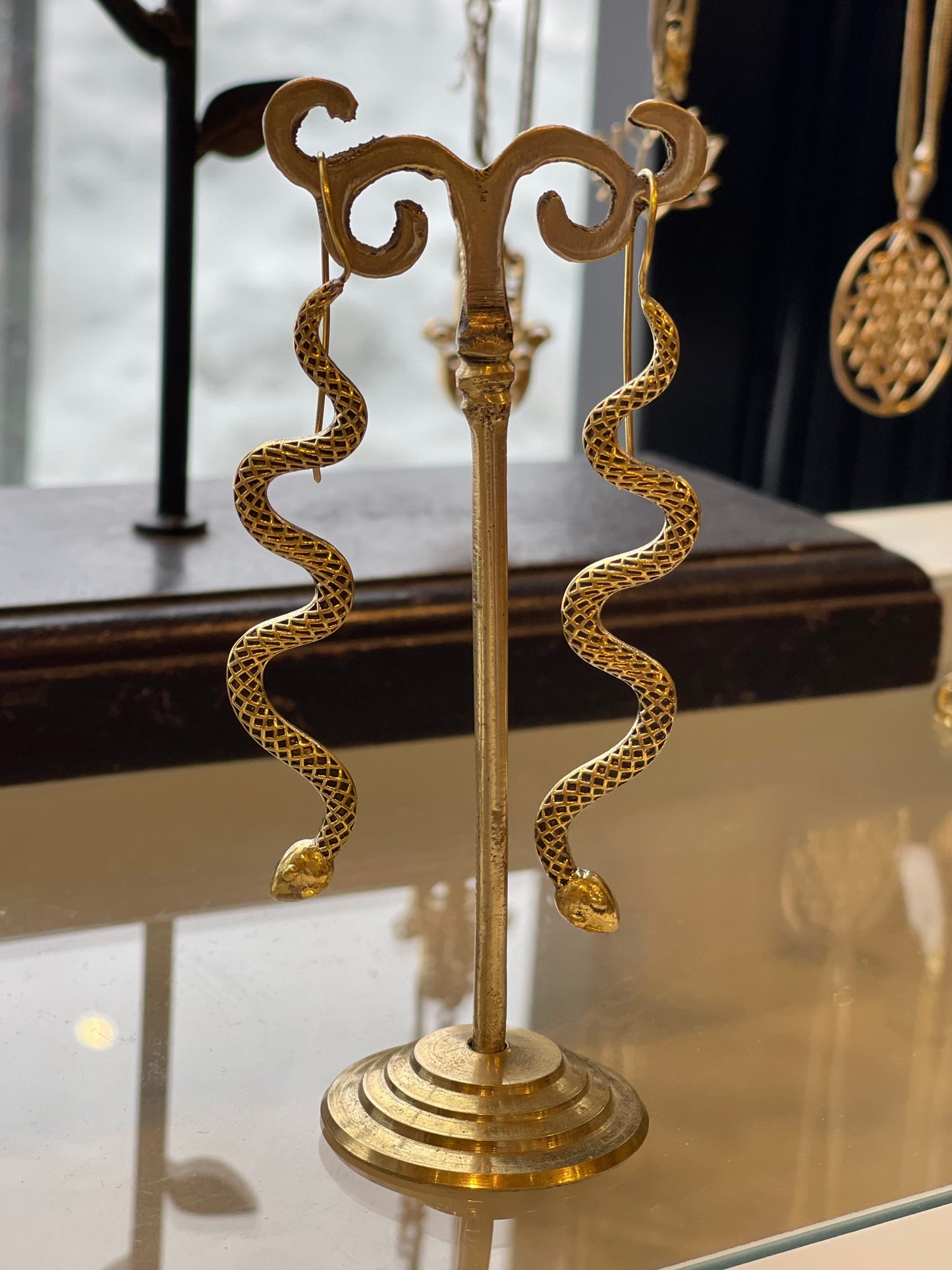 Large Snake Dangle Earrings