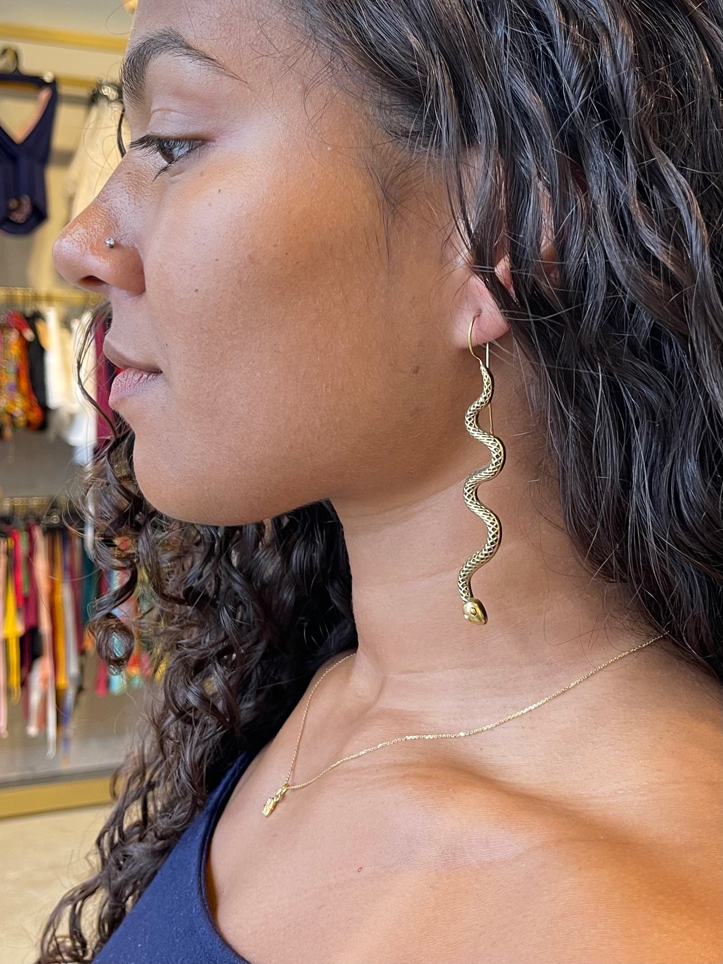 Large Snake Dangle Earrings