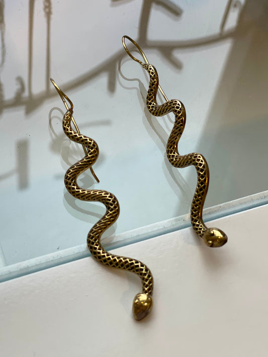 Large Snake Dangle Earrings