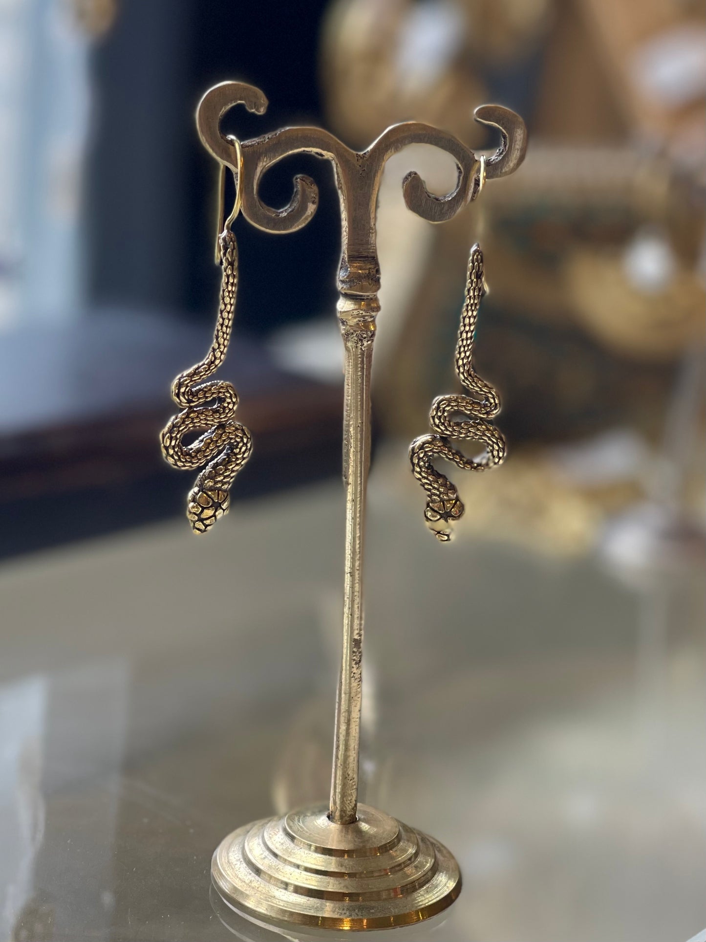 Teardrop Snake Earrings