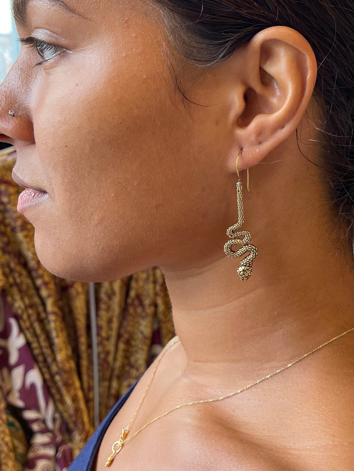 Teardrop Snake Earrings