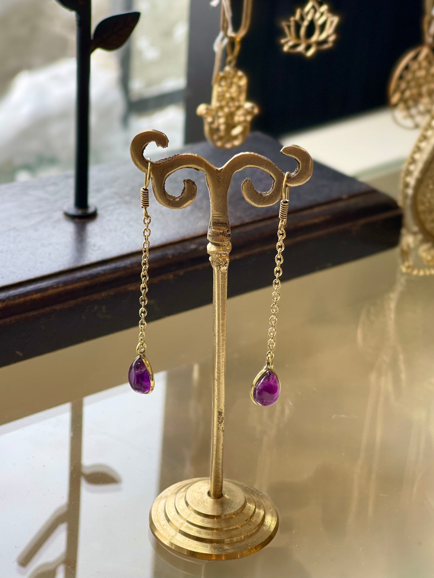 Stone Teardrop Earrings
