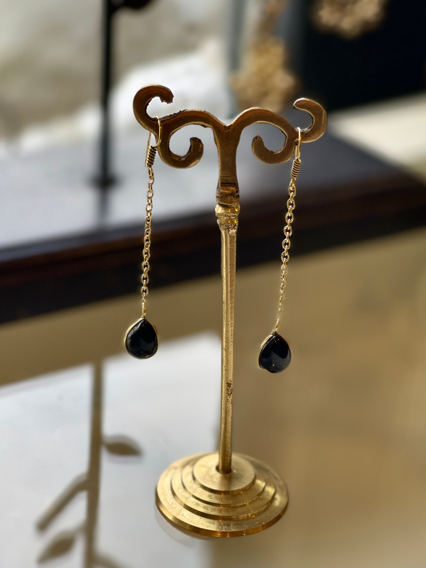 Stone Teardrop Earrings