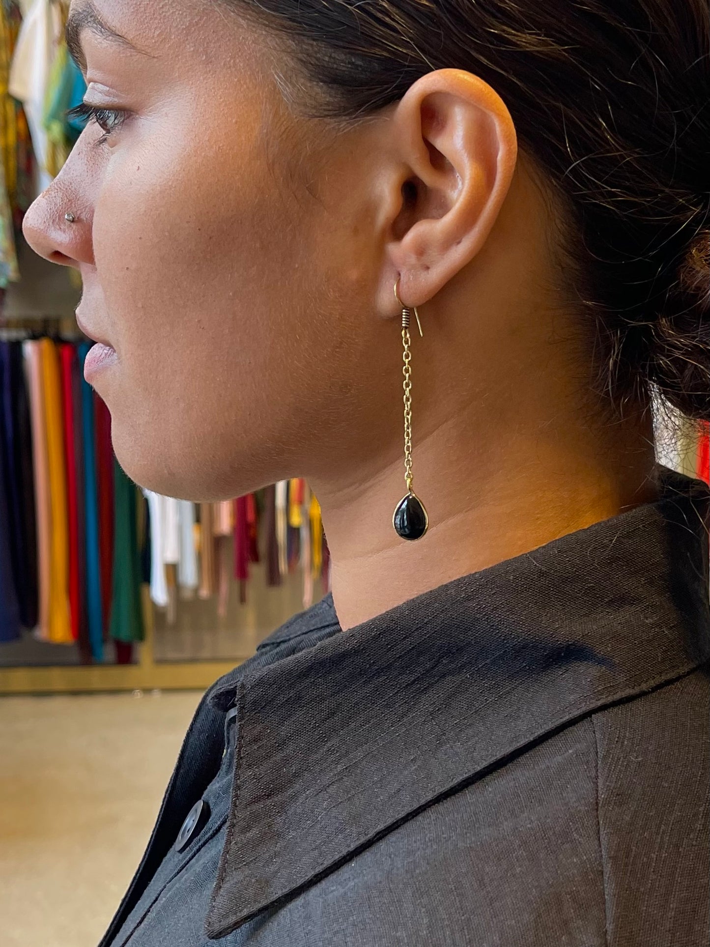 Stone Teardrop Earrings