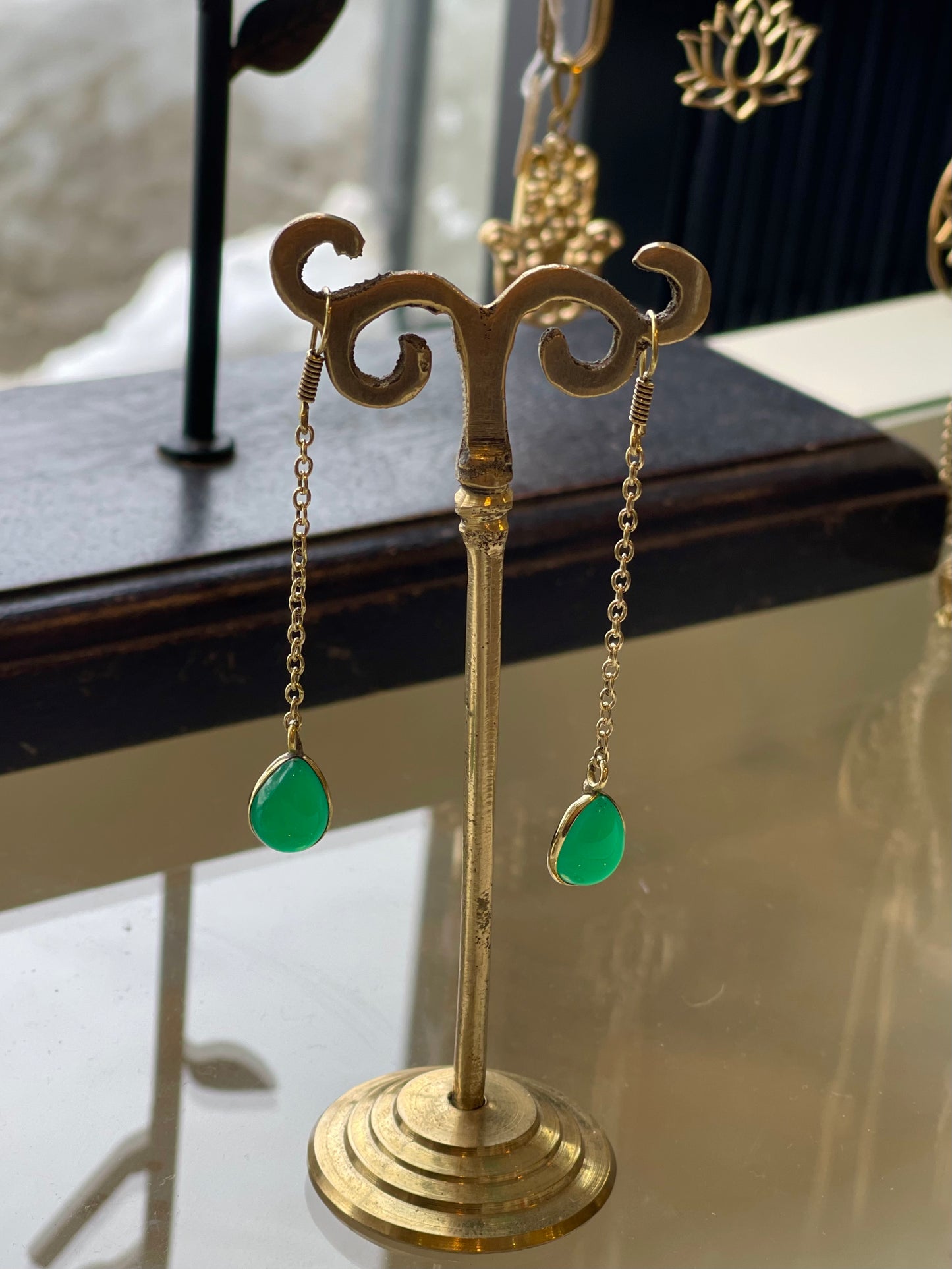 Stone Teardrop Earrings