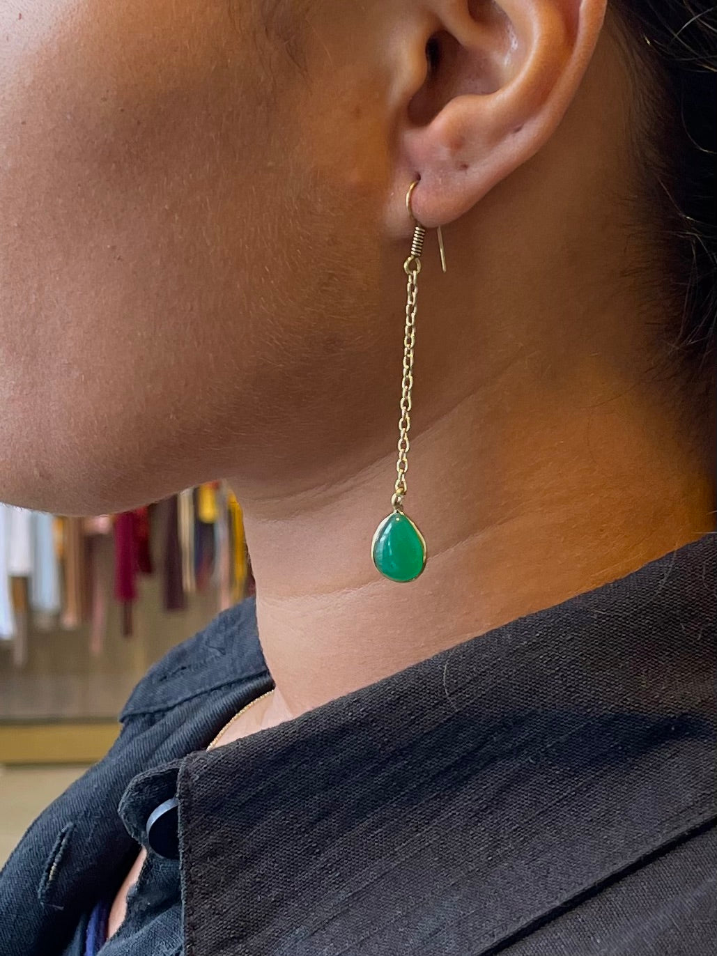 Stone Teardrop Earrings
