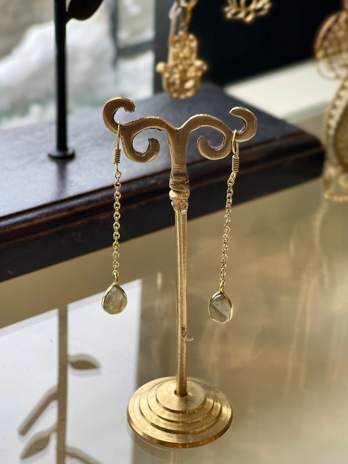 Stone Teardrop Earrings